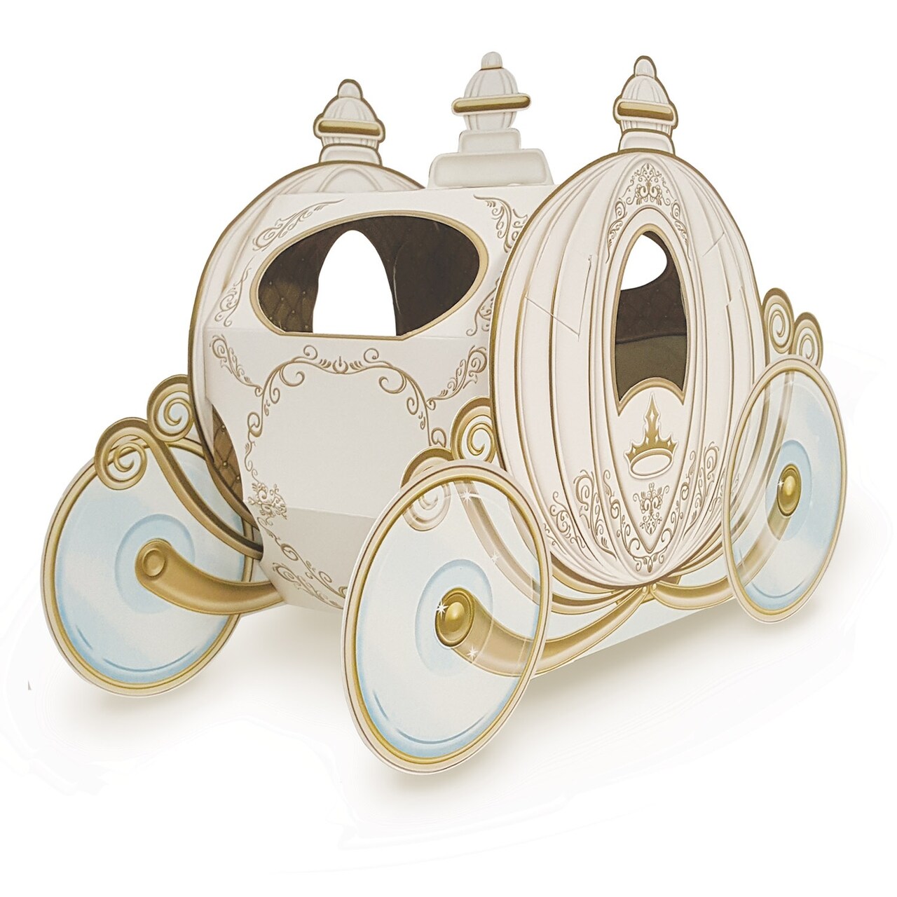 Party Central Club Pack of 12 White and Gold 3-D Cinderella Pumpkin Carriage Centerpieces 11"